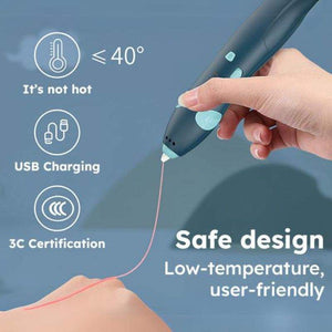 3D Magic Pen Set with safe low-temperature design and USB charging for kids creativity