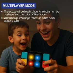 Smart Light Cube interactive STEM puzzle game with colorful LED lights and flip-and-slide action