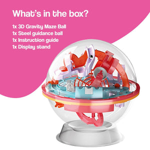 3D Gravity Maze ball game with numbered checkpoints for brain training and focus development