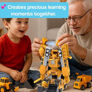 Click & Snap Magnetic Transformer Construction Set with interchangeable building pieces for vehicles and robot creation