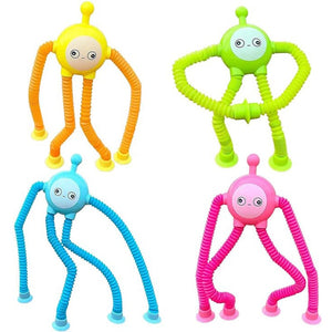 Colorful BendyBuddy Stick-Anywhere Fidget Toys with flexible limbs and suction cups for creative play