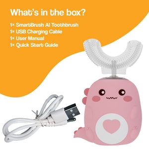 DinoBrush U-Shaped Smart Brush for kids with AI-guided cleaning and UV sterilization