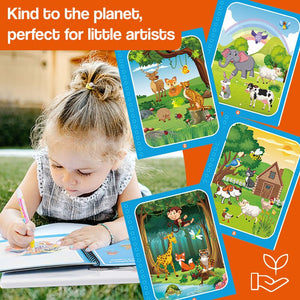 Magic Color Reusable Waterbook with water-activated coloring pages and refillable pen for mess-free creativity