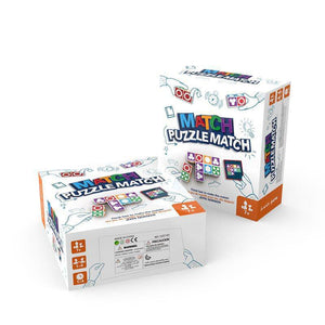 Matching Master Building Block game pieces in colorful plastic, designed for family educational play and cognitive skill development.