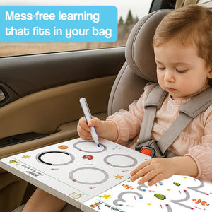 TraceMaster toddler using reusable writing cards with dry-erase markers for pre-writing skills development