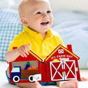 Kids Montessori Farm Day Book with interactive farm activities and skill development pages