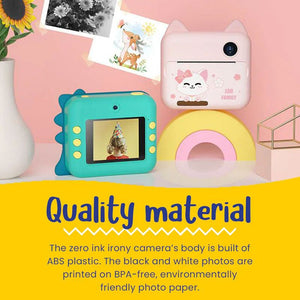 Pets Instant Print Kiddies Camera with dual lens, instant print, and colorful silicone cover