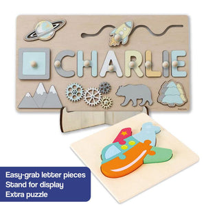 Custom Name Montessori Wooden Board - Halloween Collection