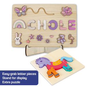 Custom Name Montessori Wooden Board - Halloween Collection