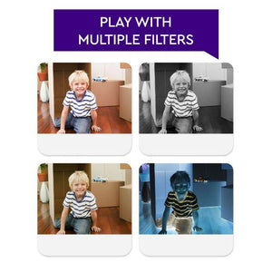 Mini kids high-quality sports camera with waterproof case, cartoon frames, and 1080P video for outdoor activities