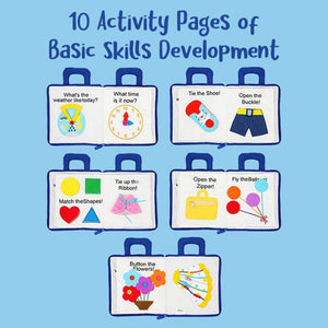 My First Portable Fun Montessori activity book for toddlers with interactive skill-building pages