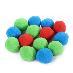 Reusable water inflated cotton balls in red, blue, and green for kids' outdoor water play set