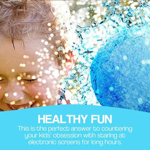 Reusable water inflated cotton balls in red, blue, and green for kids' outdoor water play set