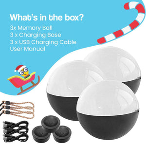 3D holographic video memory ball glowing as a Christmas tree ornament