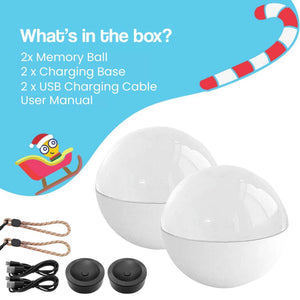 3D holographic video memory ball glowing on wooden surface during Christmas holidays