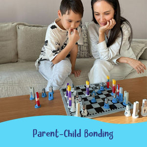 Educational Wooden Cartoon Chess Set - Halloween Collection