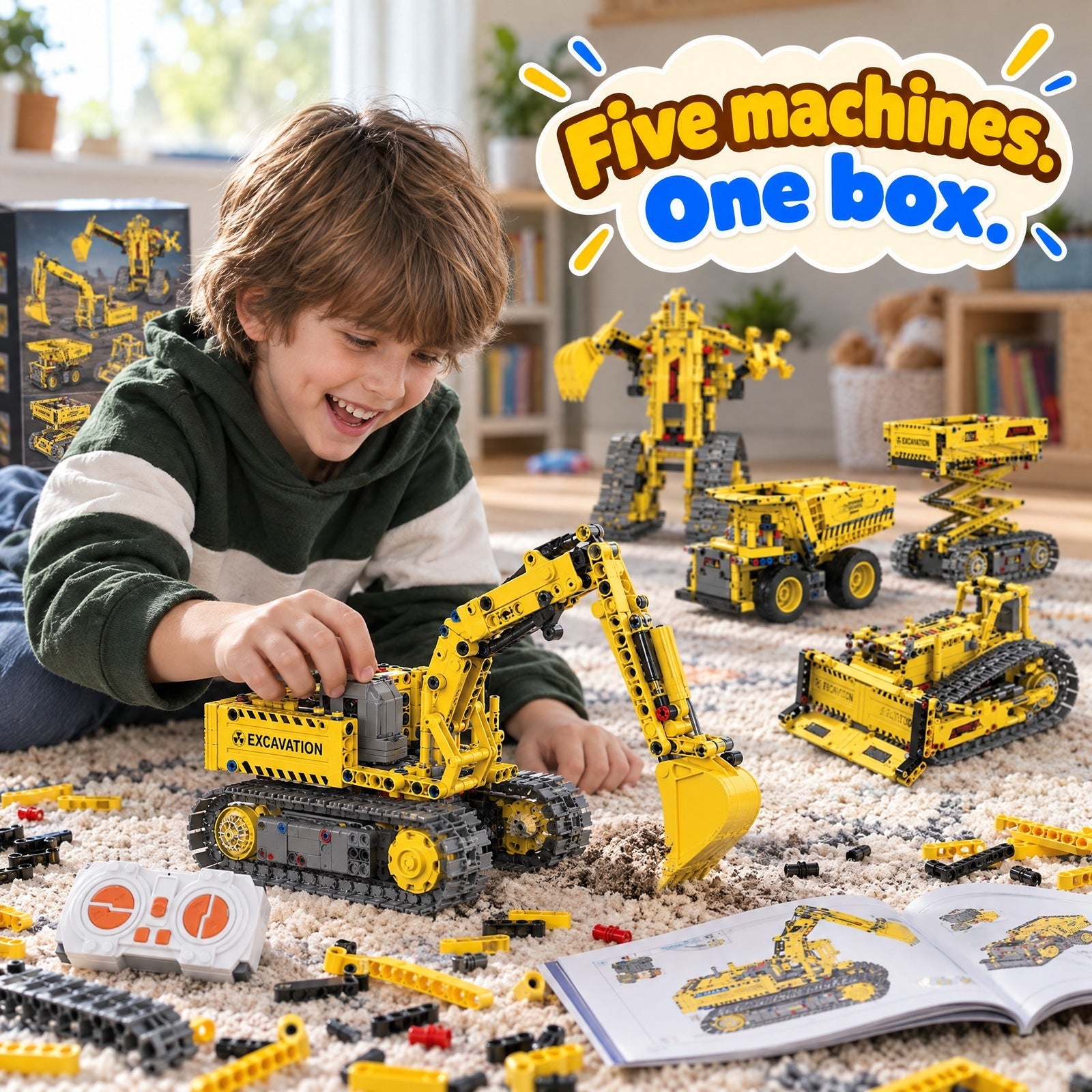 5-in-1 Remote Control Construction Building Block Kit