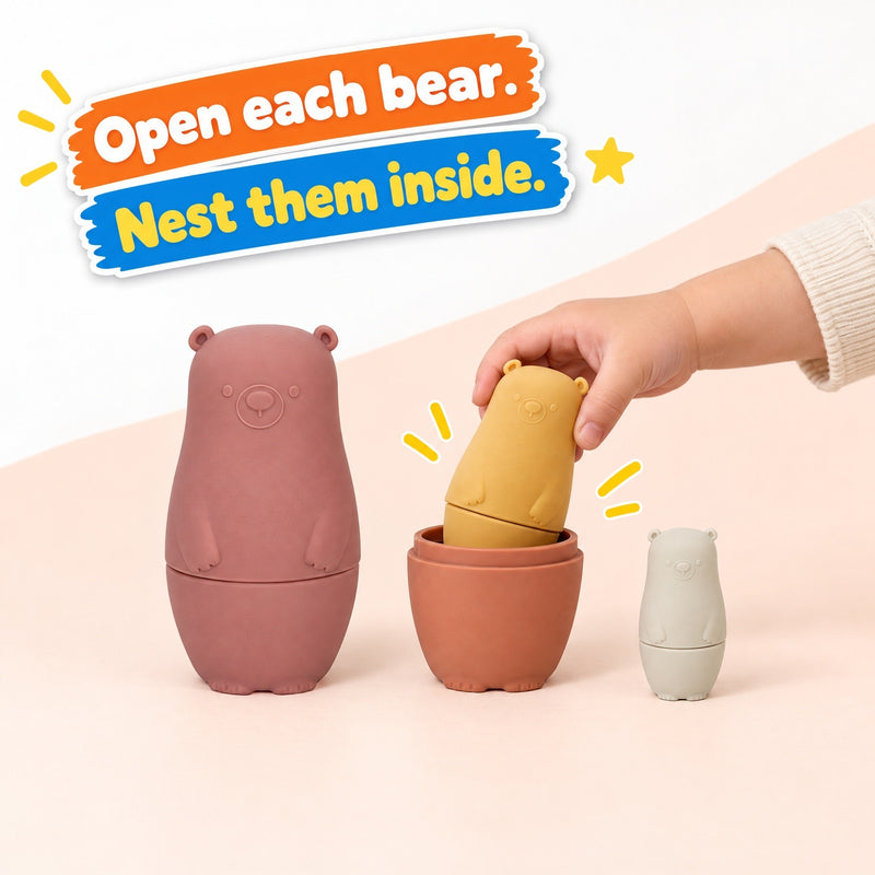 Silicone Nesting Bears – educational toy