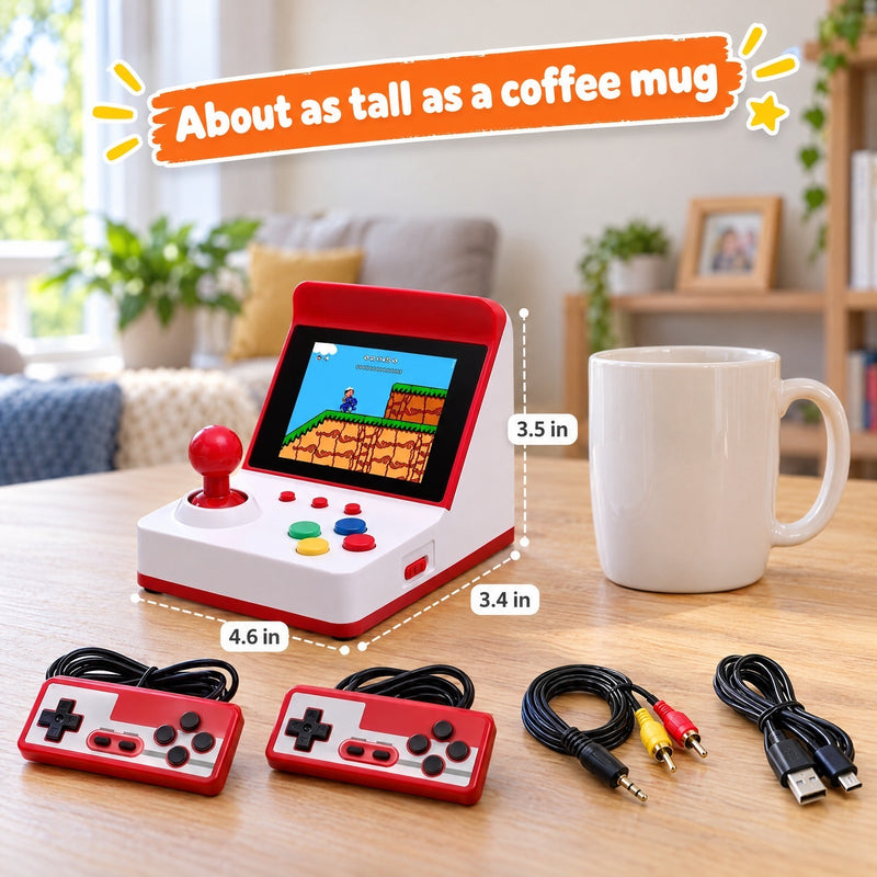 Mini Arcade Retro Game Console with Two Controllers