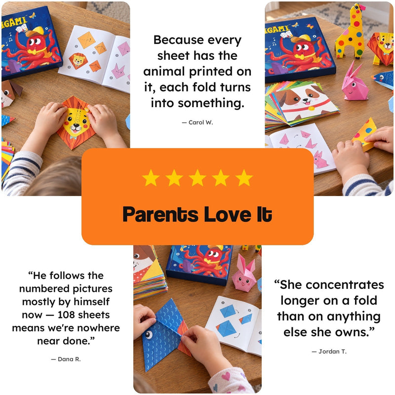 3D Origami Paper Craft Kit with Illustrated Instruction Book