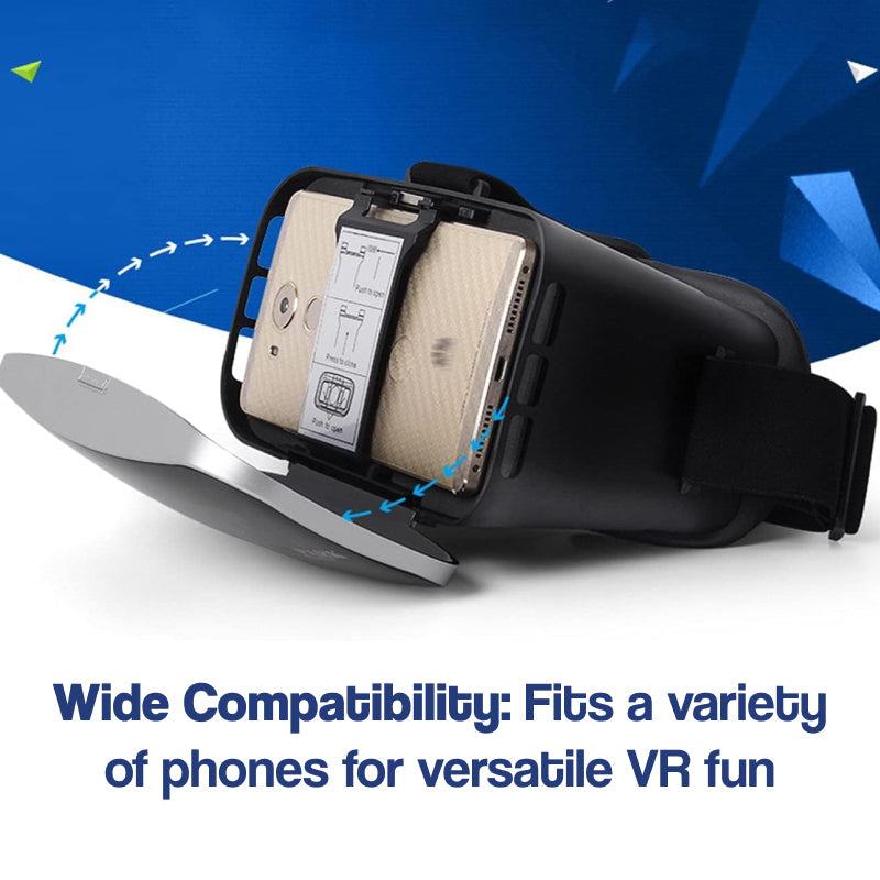 Interactive VR headset for kids with adjustable phone holder and wide compatibility for various smartphones