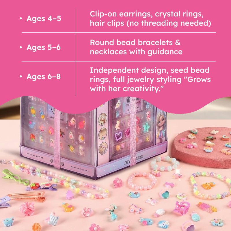 My Little Royalty Jewelry gift box with beads, charms, and accessories for kids aged 4+ in a holographic ribbon-tied box
