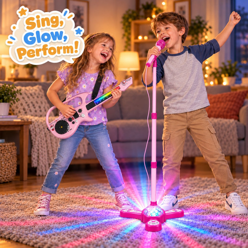 Complete Karaoke Microphone Set with LED Stand