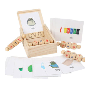 Wooden Rotation CVC Block Letters Teaching Toy