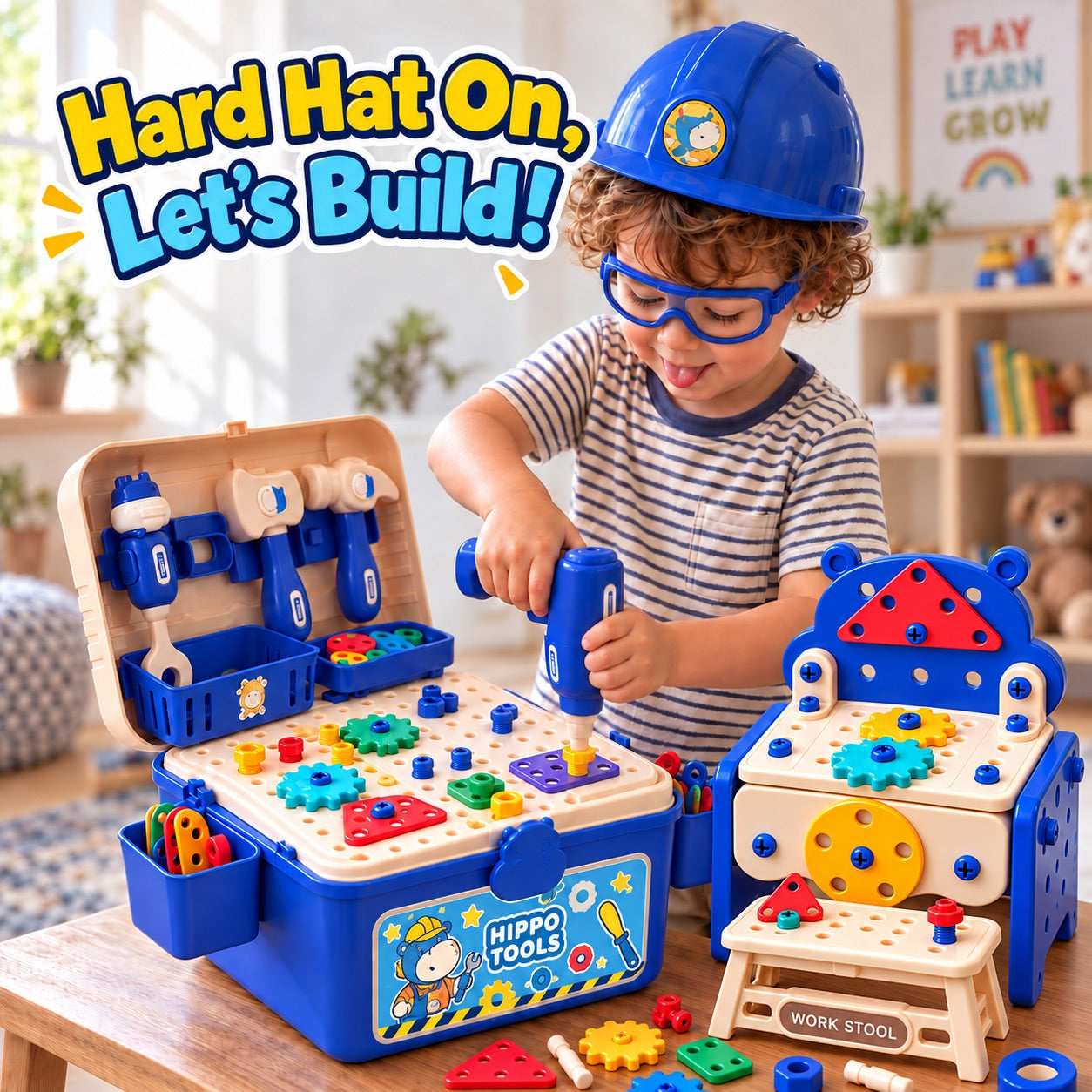 Kids' Tool Set & Workbench Electric Drill Tools & Building Pieces