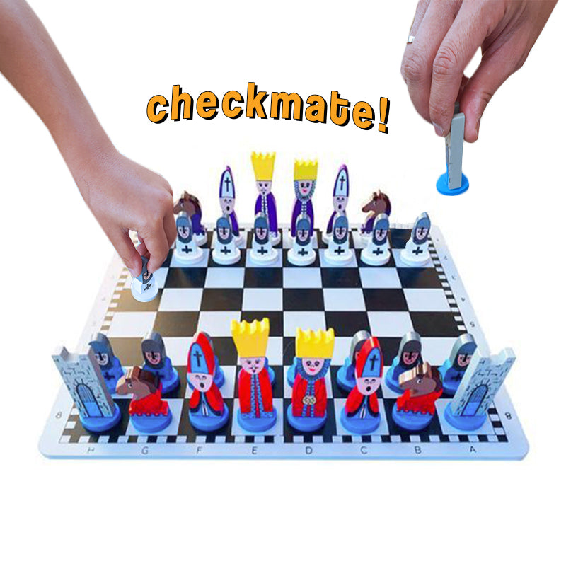 Educational Wooden Cartoon Chess Set