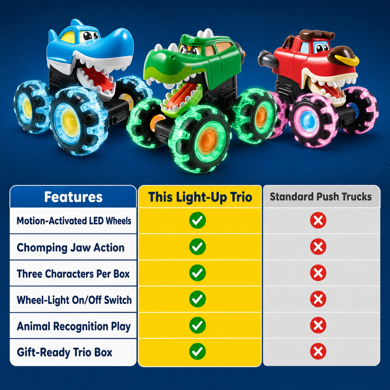 Motion-Activated Monster Truck Toy Set