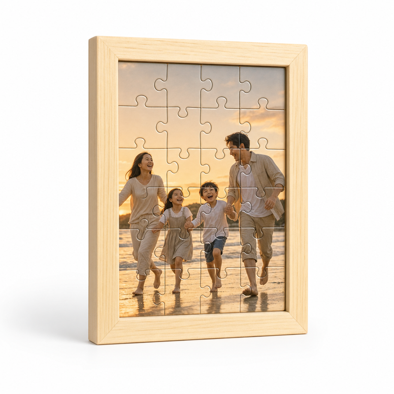 Custom Photo Wooden Puzzle with Solid Wood Frame