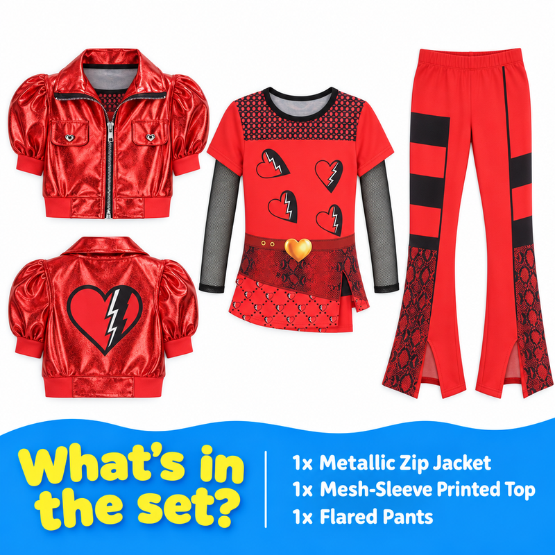 Kids' Metallic Rocker 3-Piece Costume Set