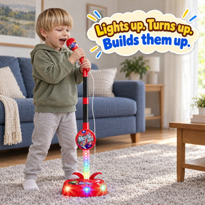 Kids Light-Up Karaoke Microphone with Adjustable Stand