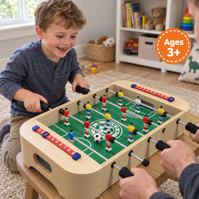 4-in-1 Wooden Tabletop Foosball Game Set