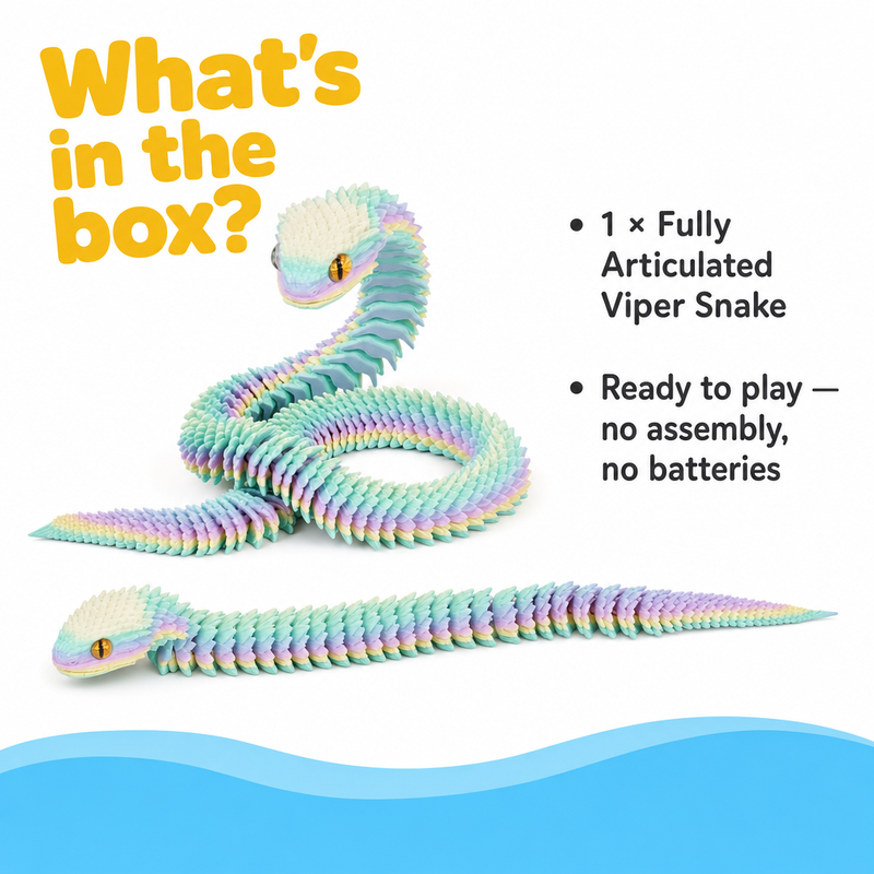 Articulated 3D-Printed Viper Snake