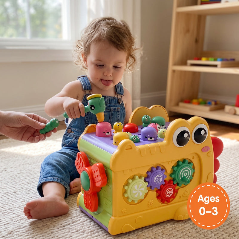 Whack-a-Mole Activity Cube with Xylophone