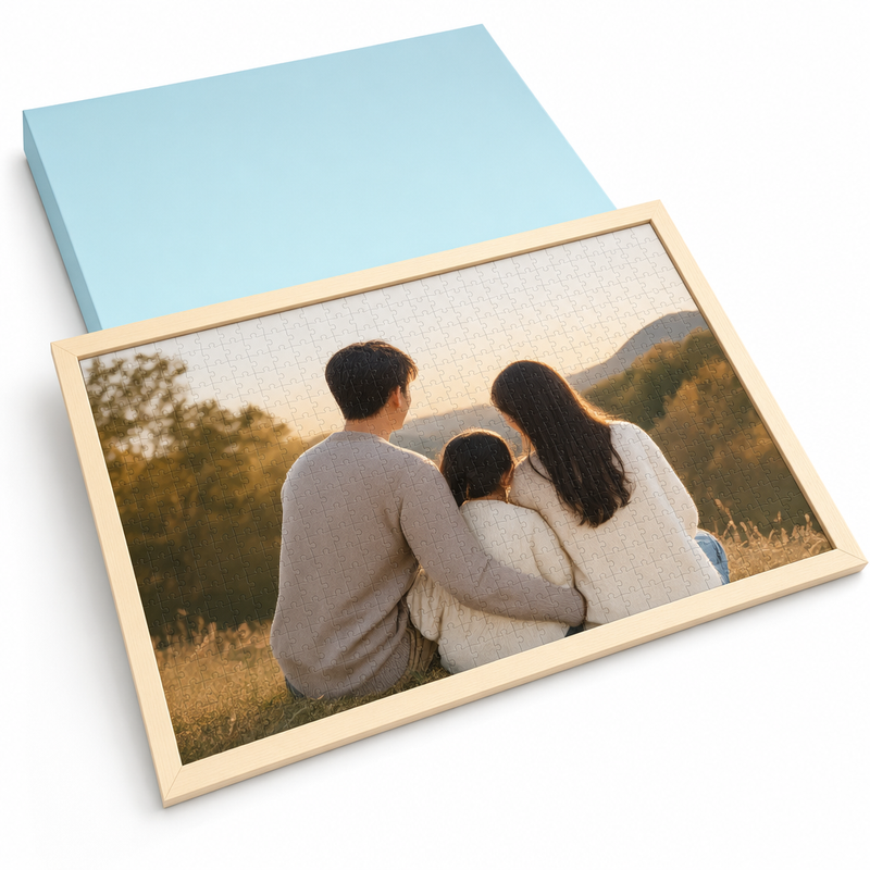 Custom Photo Wooden Puzzle with Solid Wood Frame