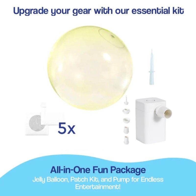 Giant Jelly Balloon Ball with patch kit and pump for outdoor fun and durable play