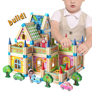 Wooden Building Blocks Castle