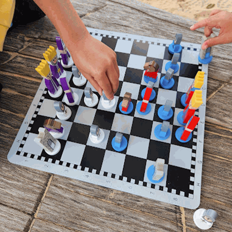 Educational Wooden Cartoon Chess Set - Halloween Collection